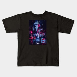 Tokyo Street Neon Synthwave Kids T-Shirt